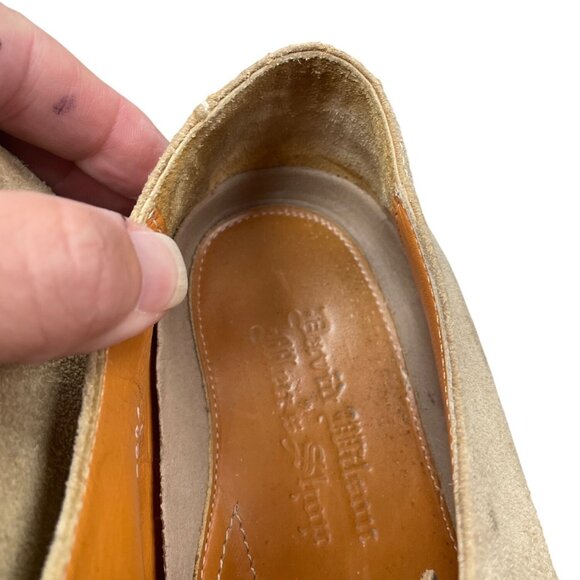 David Wilson Mens tan suede Lace-Up Oxfords dress shoes Size 9.5D SKU 9436 - Picture 8 of 14